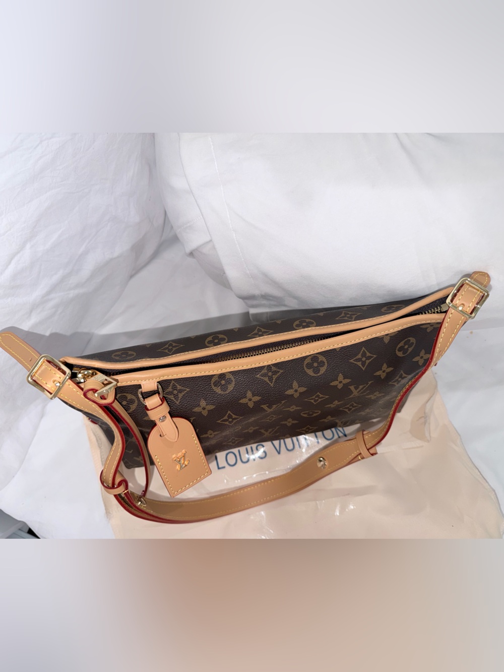 Fashion Monogram Shoulder Bag with Natural Vachetta - Picture 2 of 8